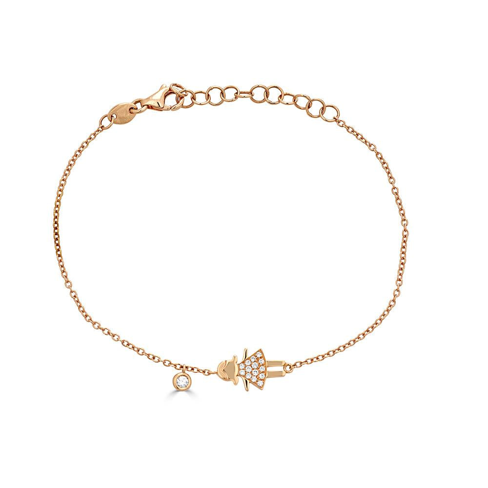Rose Gold Doll Bracelet with Diamonds (Small)