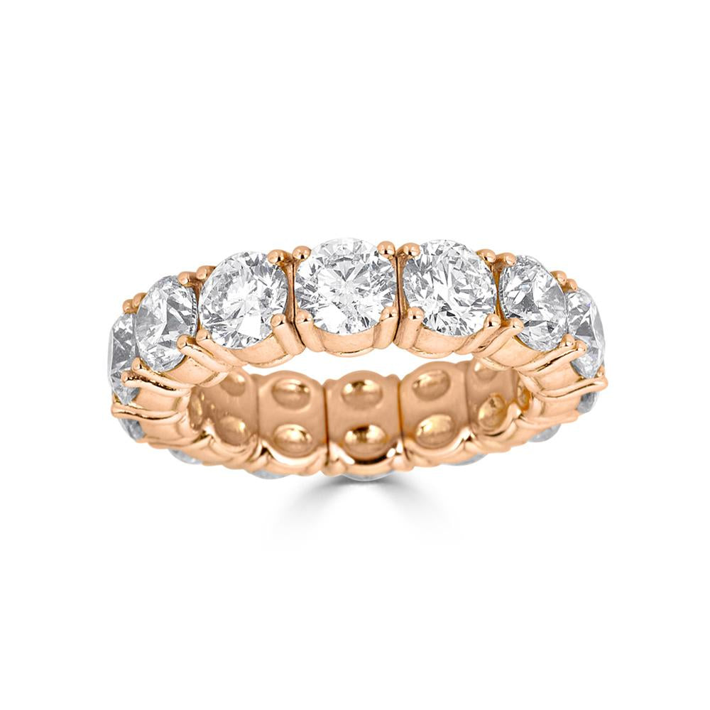 Rose Gold Stretch Ring with Diamonds