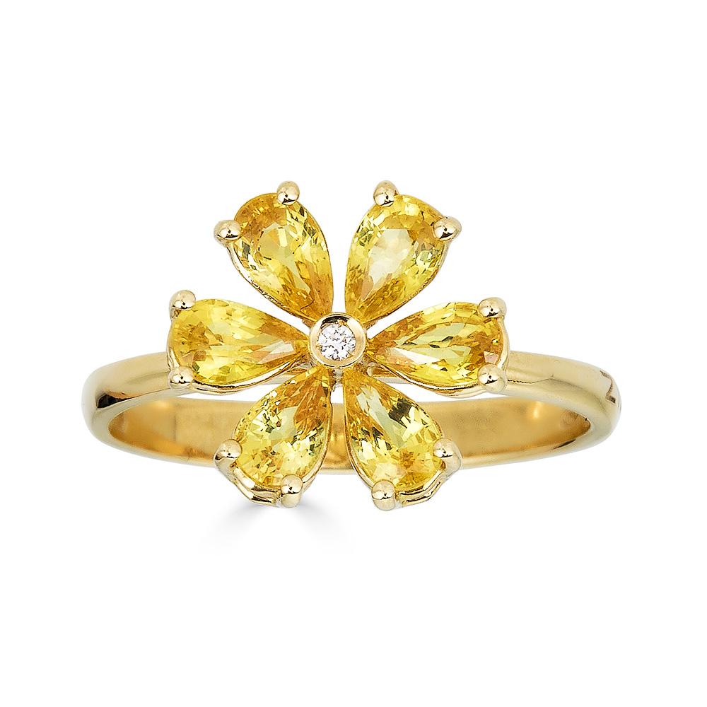 Gemstone Flower Ring