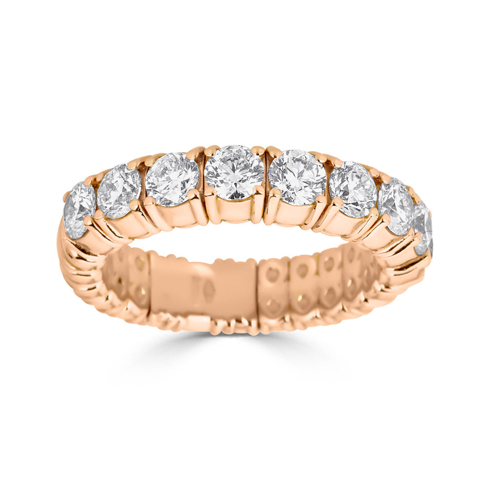 Rose Gold Stretch Ring with Diamonds