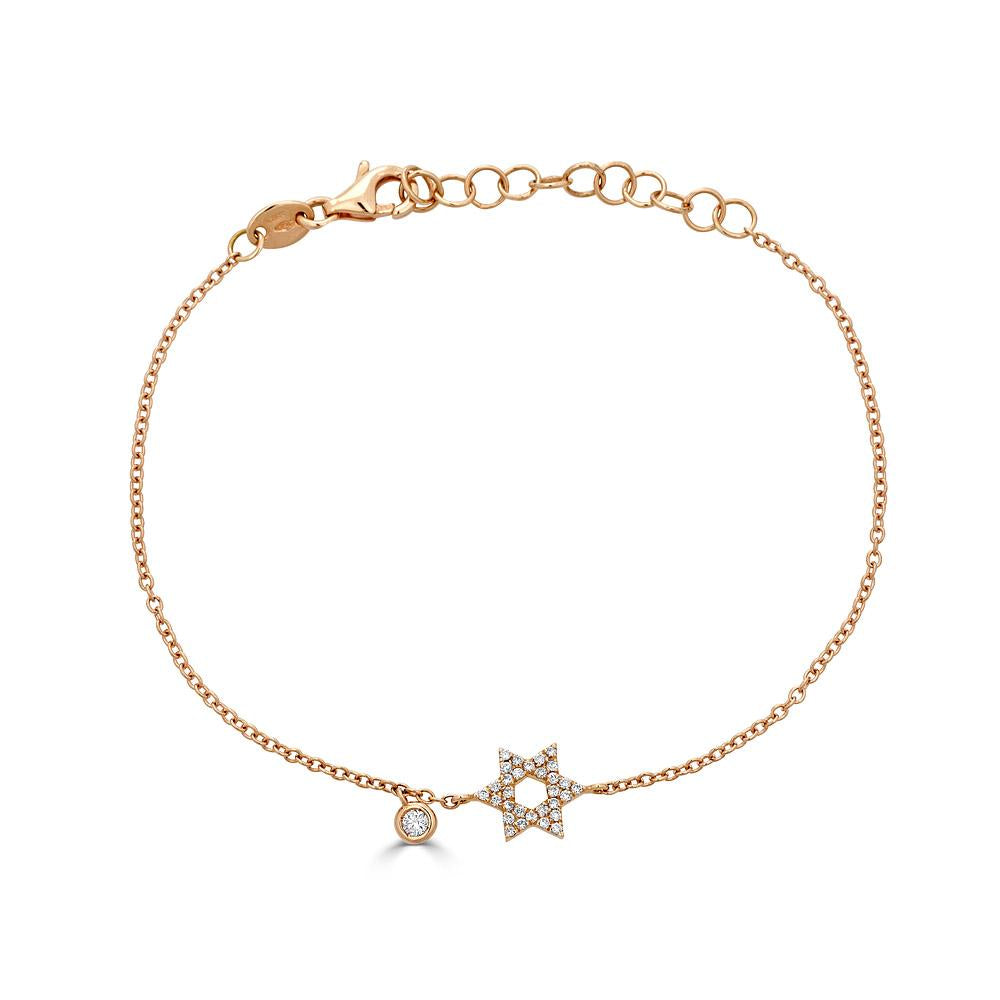 Rose Gold Star Bracelet with Diamonds