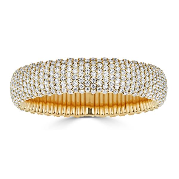 Yellow Gold Stretch Bracelet with Diamonds