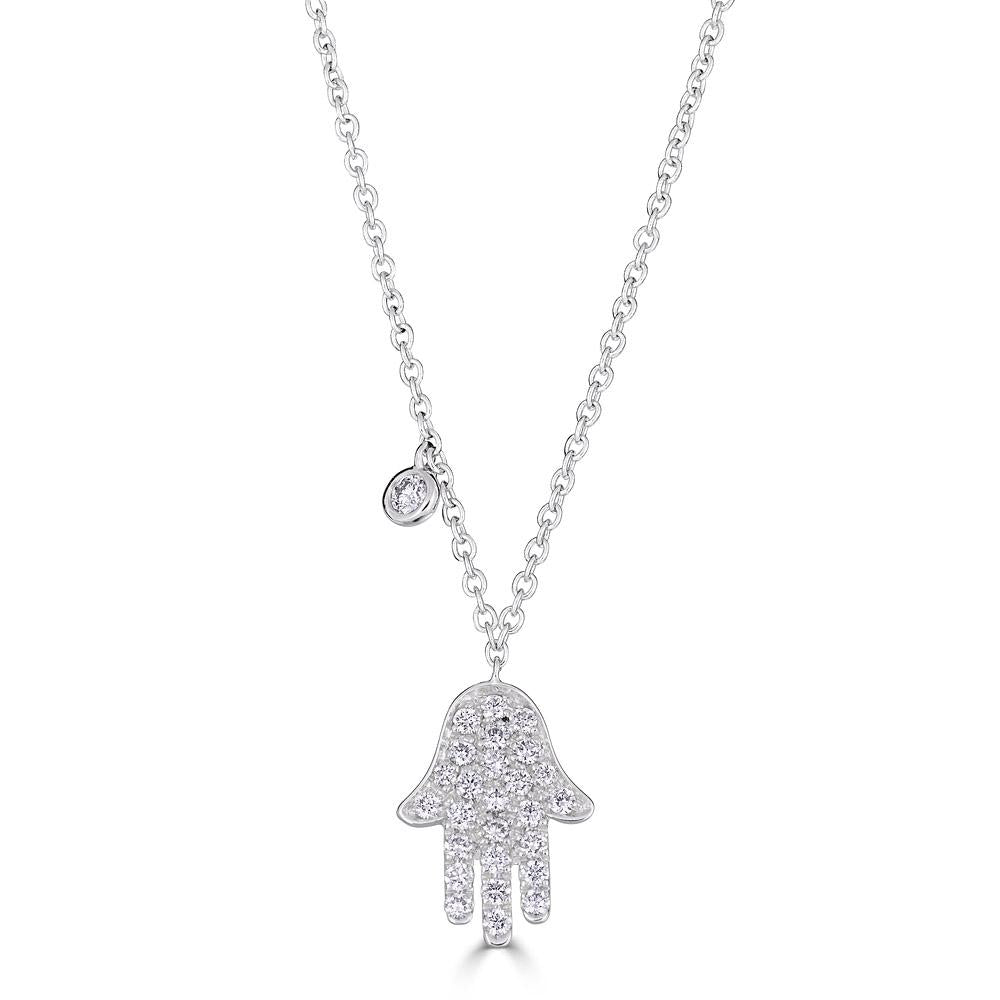 White Gold Hand Pendant with Diamonds