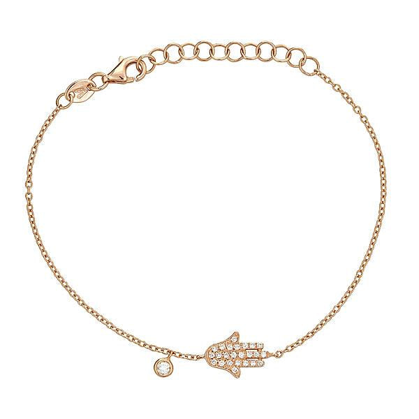 Rose Gold Hand Bracelet with Diamonds