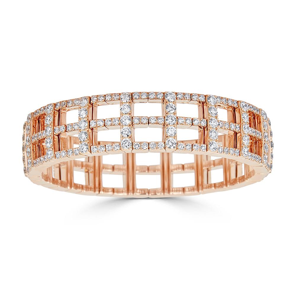 Rose Gold Stretch Bracelet with Diamonds