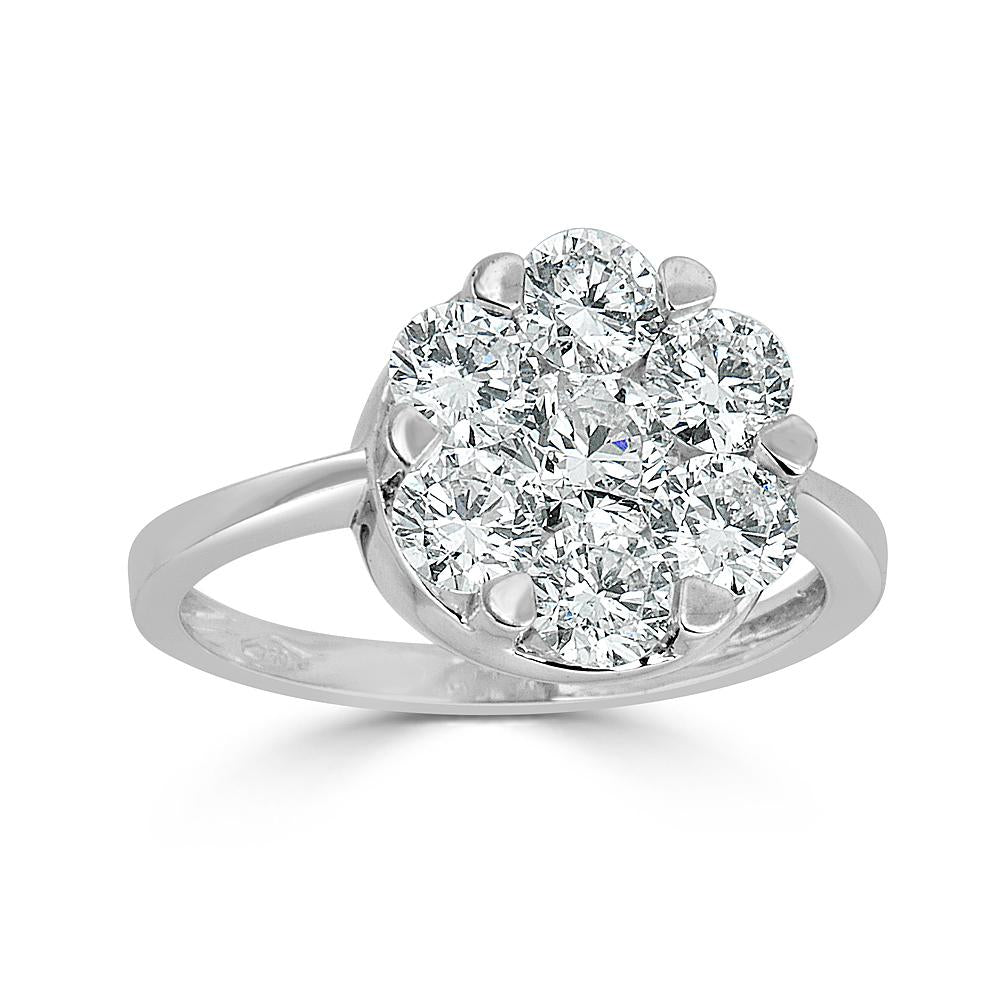 ZYDO Italian Jewelry Illusion Set Ring With 1.74cts of Sparkling Diamonds