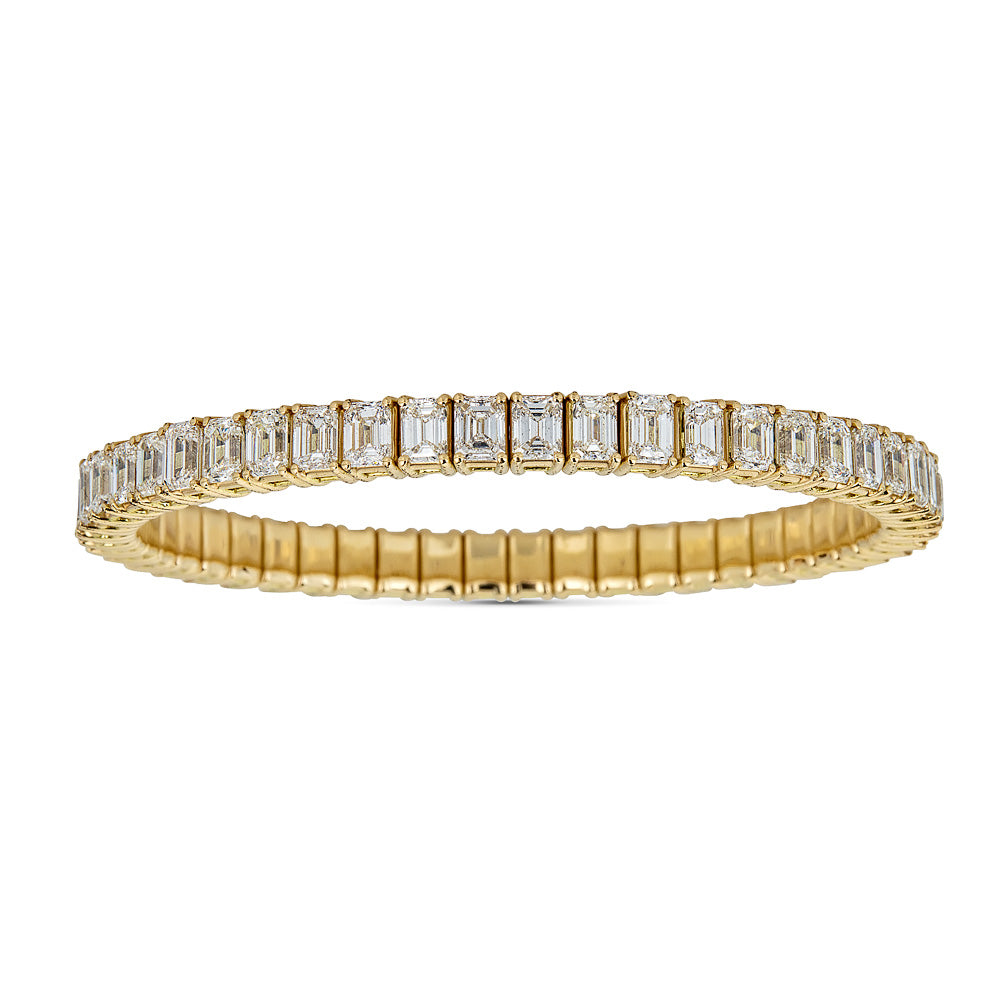 Yellow Gold Stretch Bracelet with Diamonds