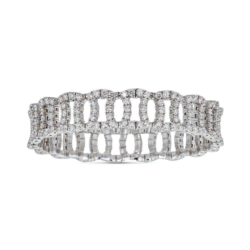 White Gold Stretch Bracelet with Diamonds