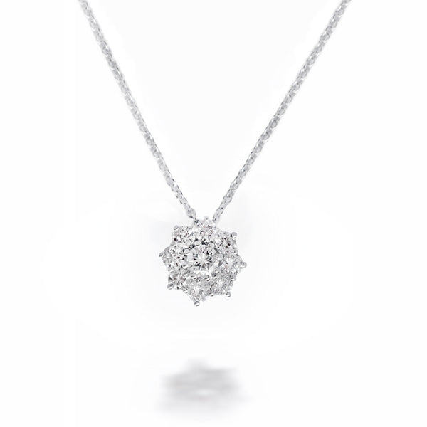 White Gold Multilevel Pendant with Diamonds