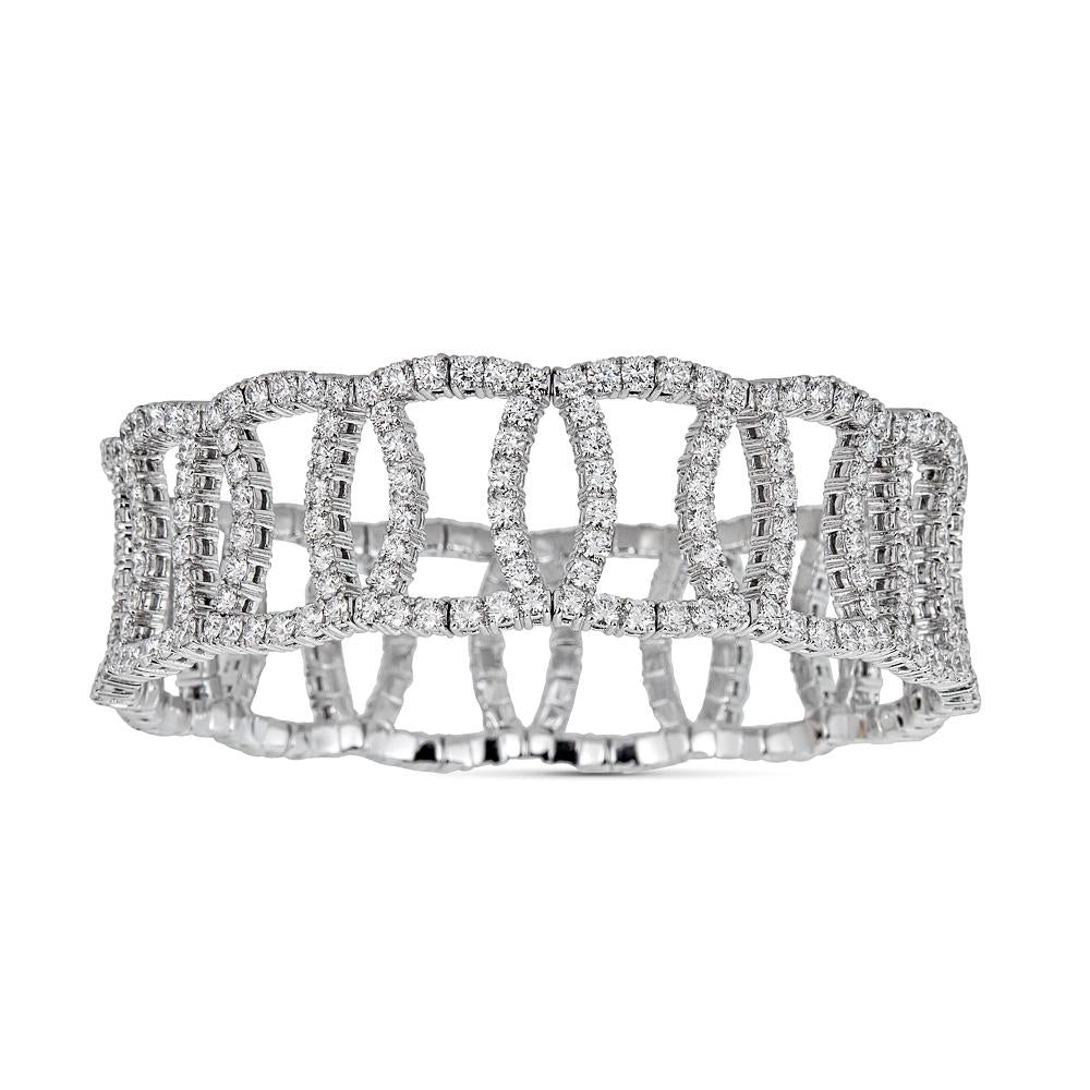 White Gold Stretch Bracelet with Diamonds