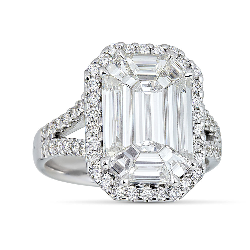 Round and Emerald Cut Diamonds Illusion Set Ring – Zydo US Round and Emerald Cut Diamonds Illusion Set Ring – Zydo US