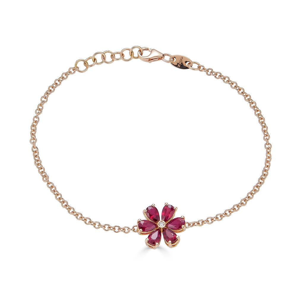 Color Gemstone Flower Bracelet