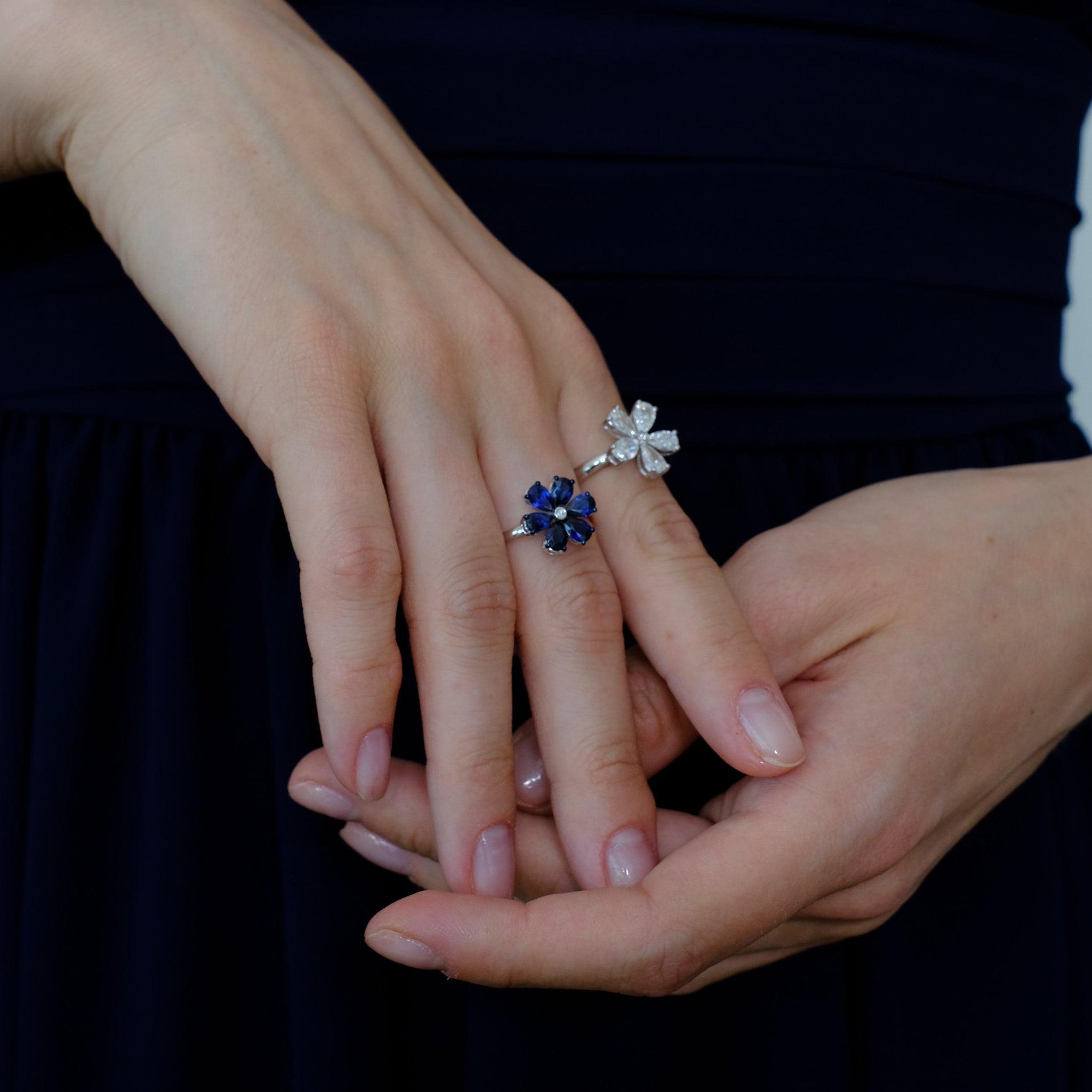 オジュール プレナイト&ペトロトルマリン　flower carving ring オジュール プレナイト&ペトロトルマリン flower carving ring