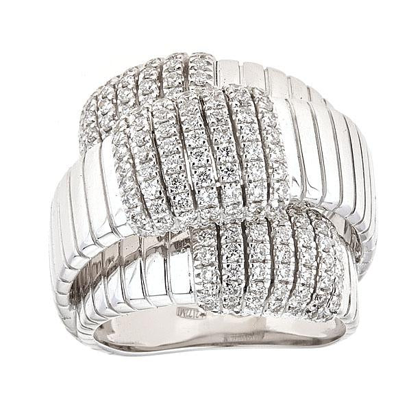 White Gold Cocktail Ring with Diamonds-0