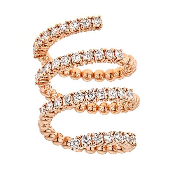 Rose Gold Coil Ring with Diamonds-0