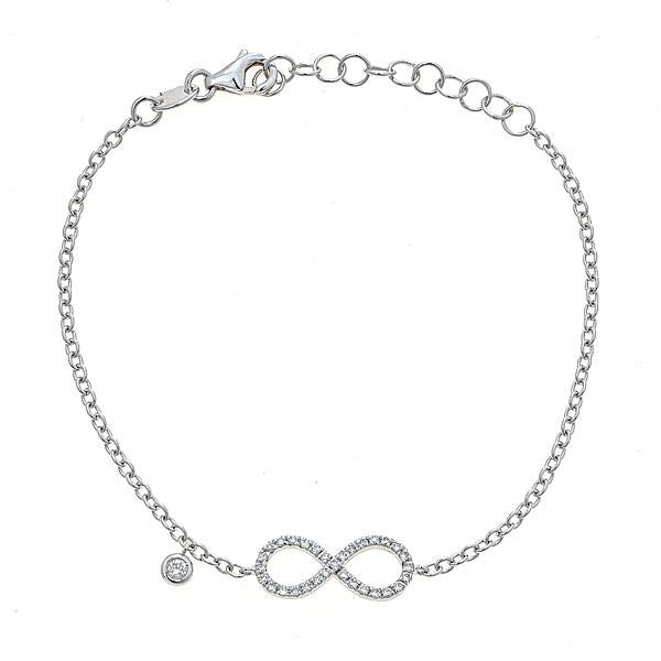 White Gold Large Infinity Bracelet with Diamonds