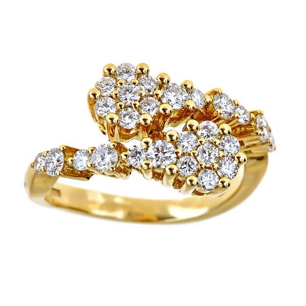 Yellow Gold Symmetrical Ring with Diamonds